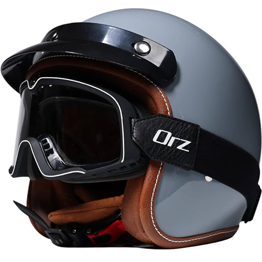 Amazon.co.jp: RUYICZB ヴィンテージオープンフェイスヘルメット